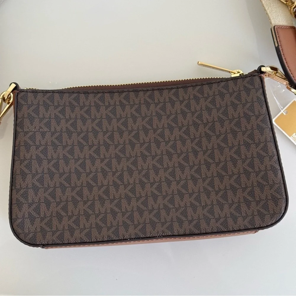 NWT! Michael Kors Jet Set Logo Crossbody Bag, Brown